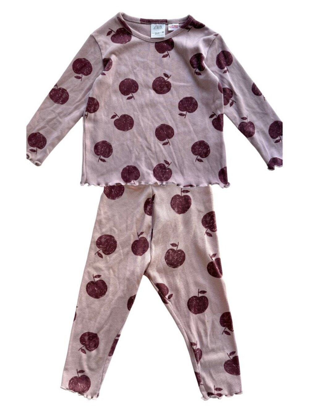Zara Baby Girls Apple Print Top and Leggings 2PC Matching Set 18-24M